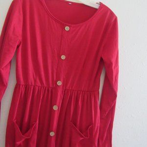 Red long Sleeve dress  Size S